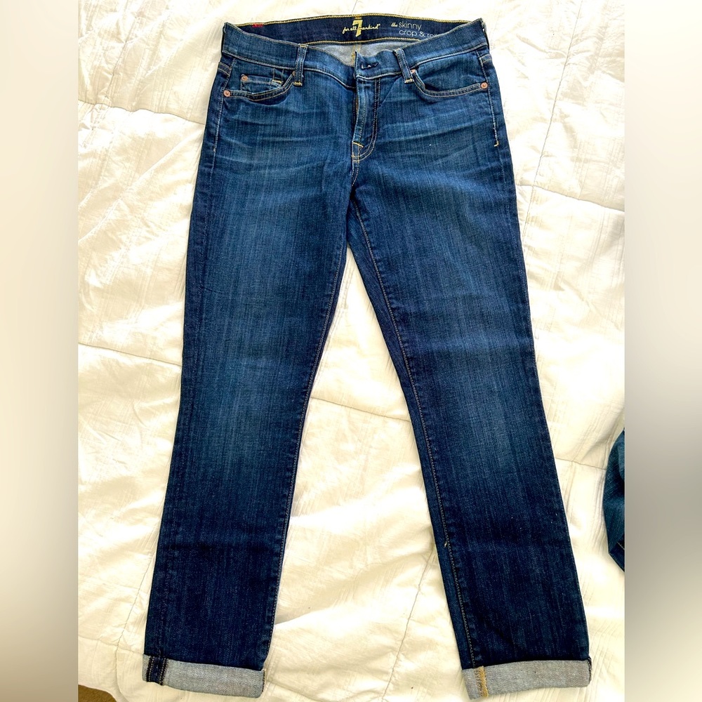 Skinny crop and roll seven denim size 29